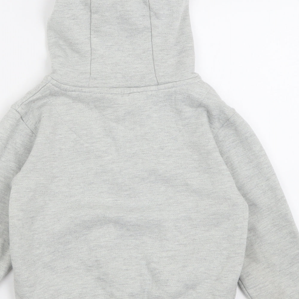 Rebel Boys Grey  Polyester Full Zip Hoodie Size 2-3 Years  Zip