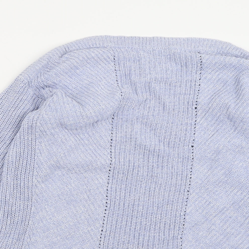 Marks and Spencer Womens Blue Crew Neck  Cotton Pullover Jumper Size S
