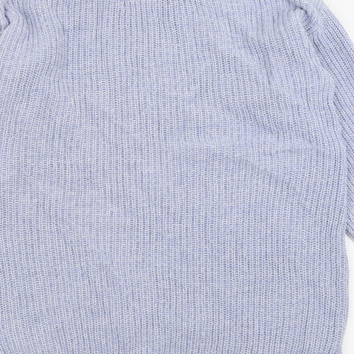 Marks and Spencer Womens Blue Crew Neck  Cotton Pullover Jumper Size S