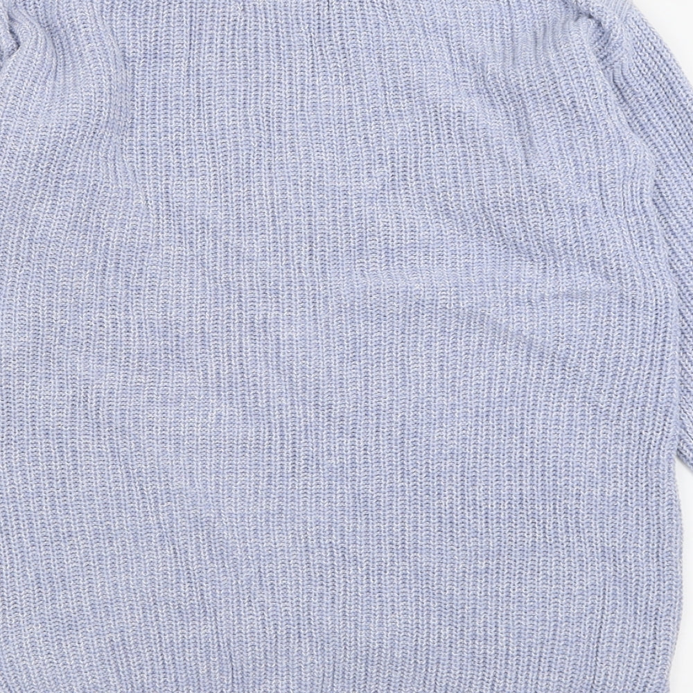 Marks and Spencer Womens Blue Crew Neck  Cotton Pullover Jumper Size S