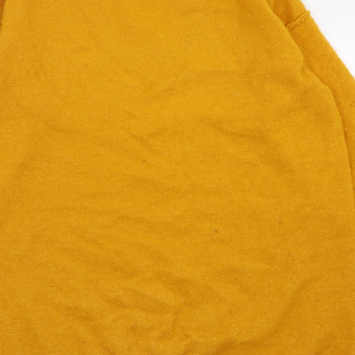Red Herring Womens Yellow V-Neck  Acrylic Pullover Jumper Size 14