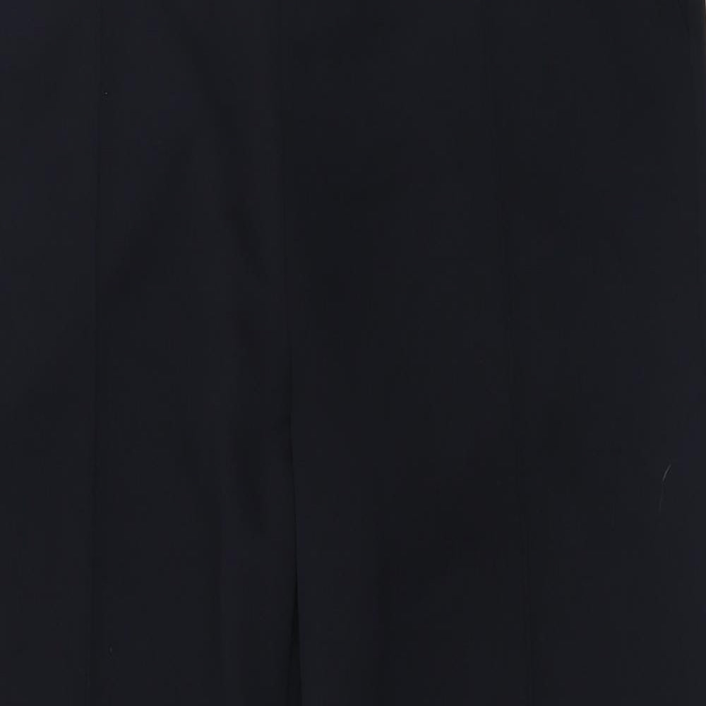 BM Womens Blue  Polyester Trousers  Size 14 L28 in Regular