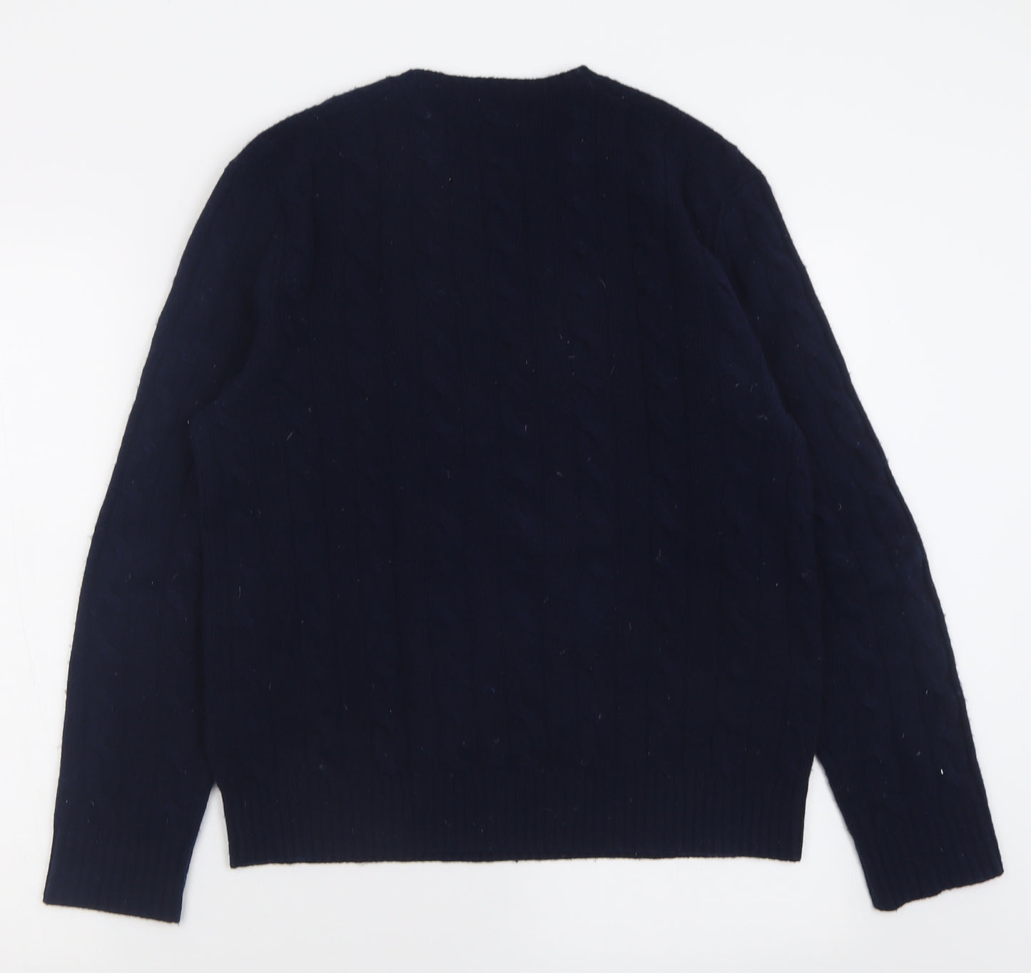 Ralph Lauren Mens Blue Crew Neck  Wool Pullover Jumper Size S