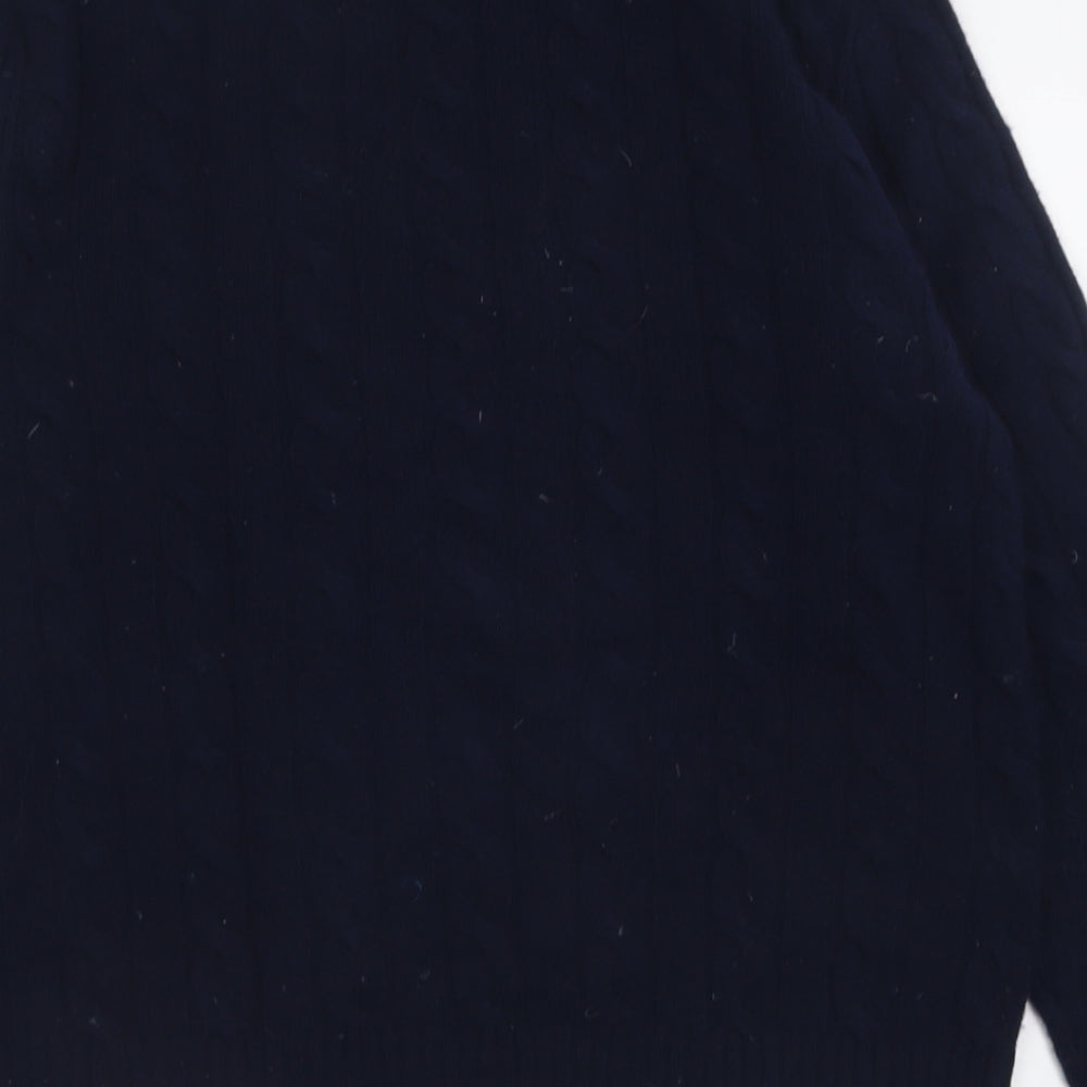 Ralph Lauren Mens Blue Crew Neck  Wool Pullover Jumper Size S
