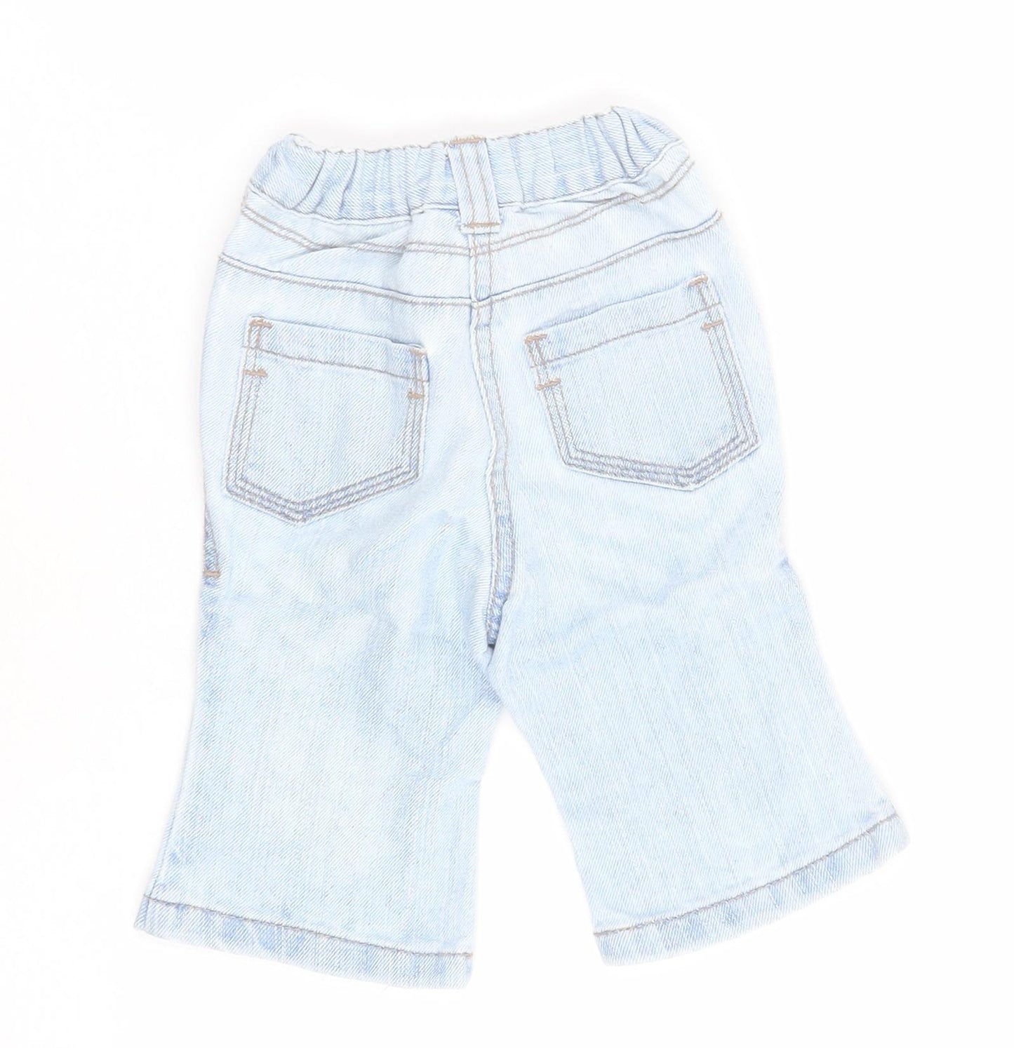 NEXT Baby Blue  Cotton Cropped Jeans Size 3-6 Months  Snap