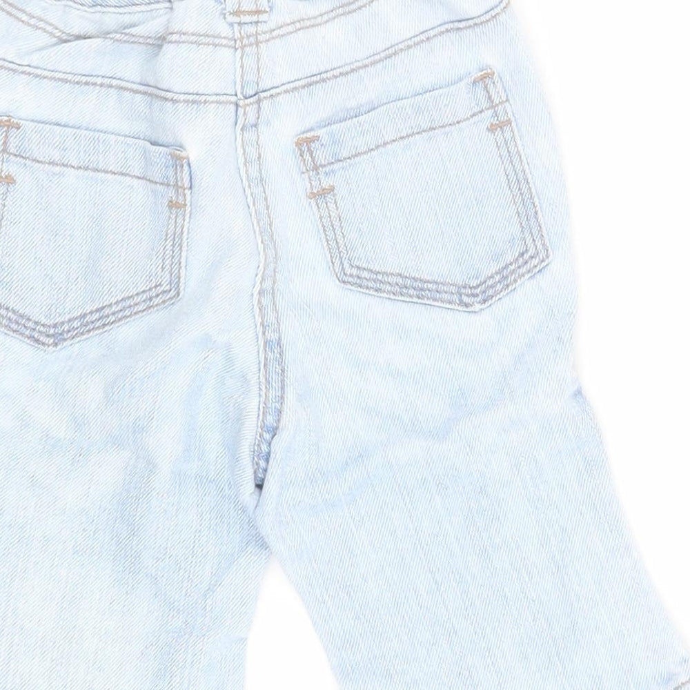 NEXT Baby Blue  Cotton Cropped Jeans Size 3-6 Months  Snap