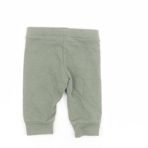 NEXT Baby Green  Cotton Jogger Trousers Size 3-6 Months  Tie