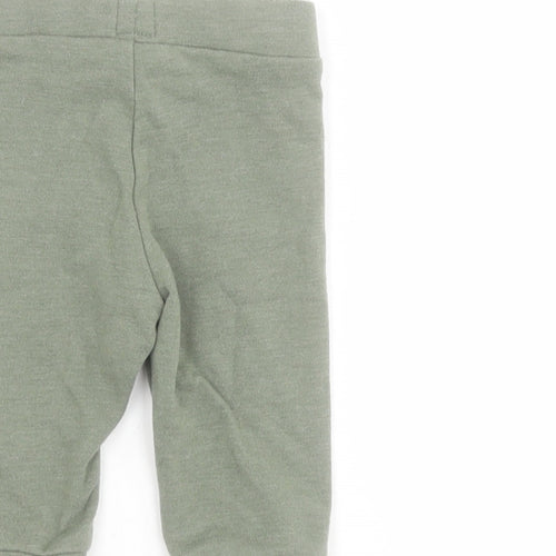 NEXT Baby Green  Cotton Jogger Trousers Size 3-6 Months  Tie