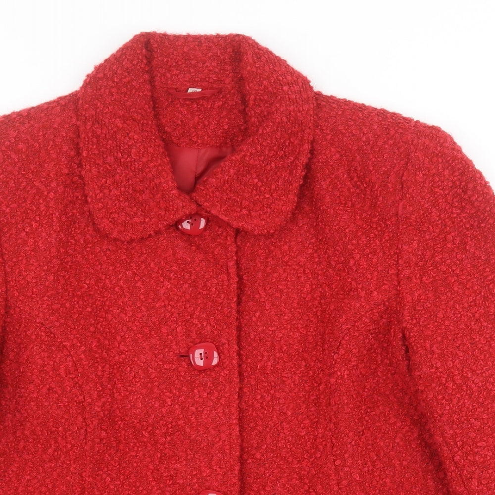 Style by EWM Womens Red   Pea Coat Coat Size 16  Button