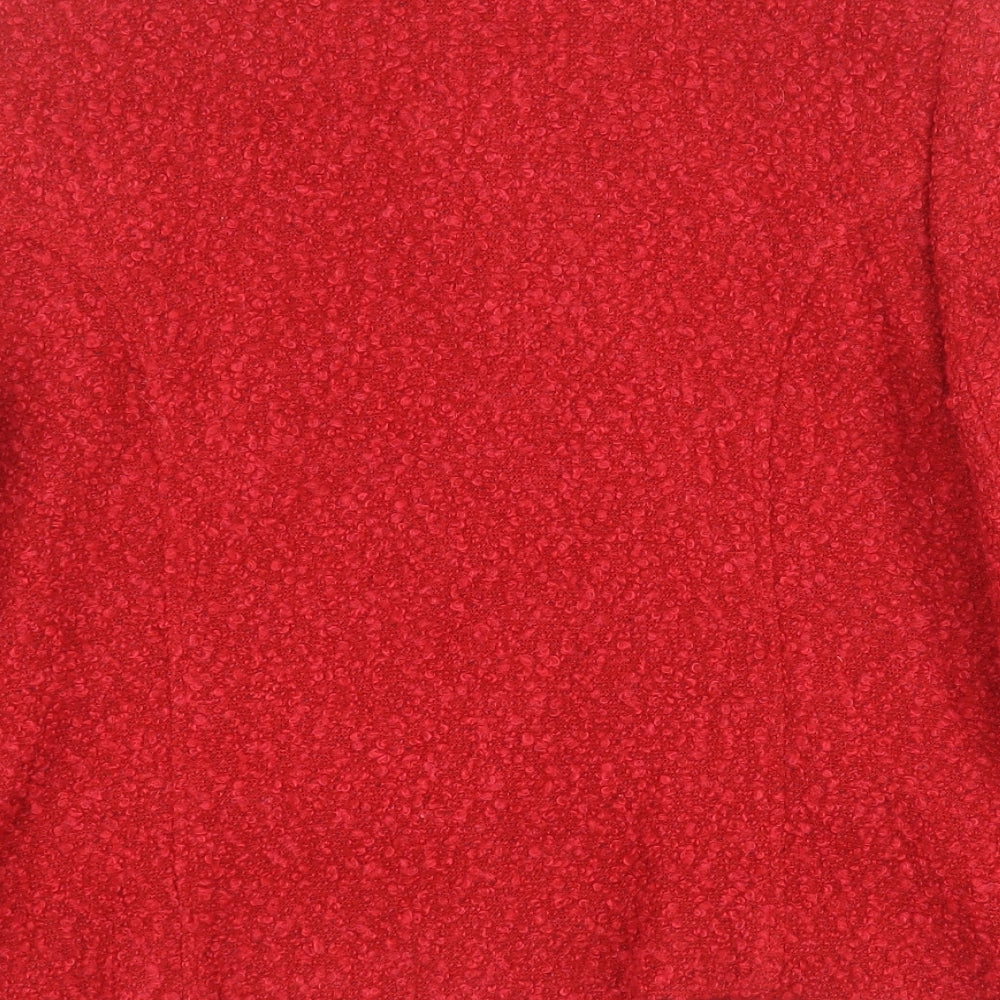 Style by EWM Womens Red   Pea Coat Coat Size 16  Button