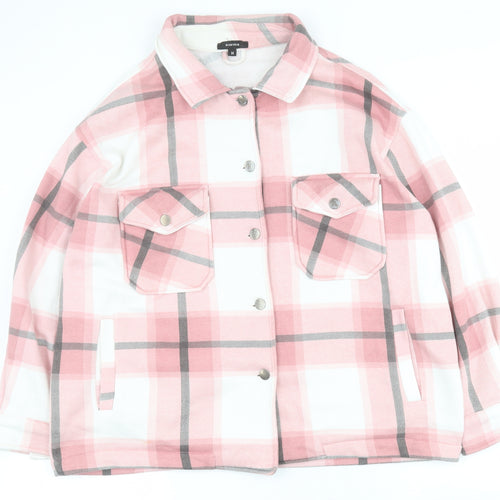 Rising Womens Pink Check  Jacket  Size M  Button