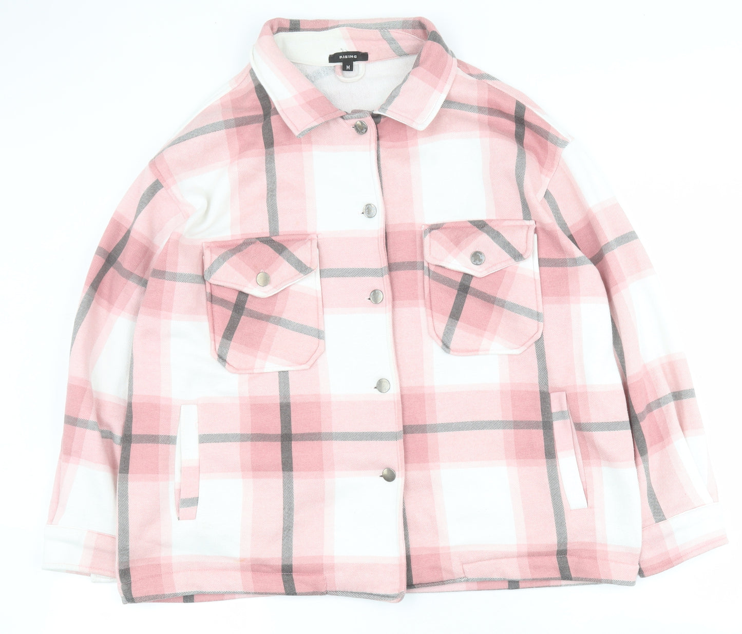 Rising Womens Pink Check  Jacket  Size M  Button