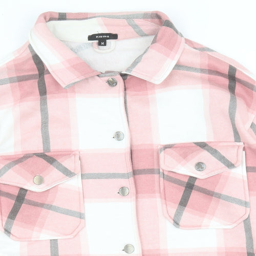 Rising Womens Pink Check  Jacket  Size M  Button
