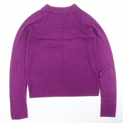 TU Womens Purple High Neck  Acrylic Pullover Jumper Size 8