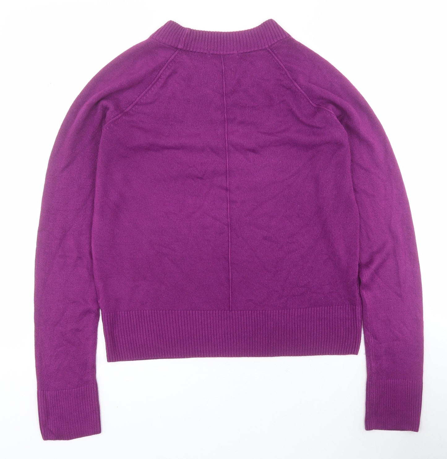 TU Womens Purple High Neck  Acrylic Pullover Jumper Size 8