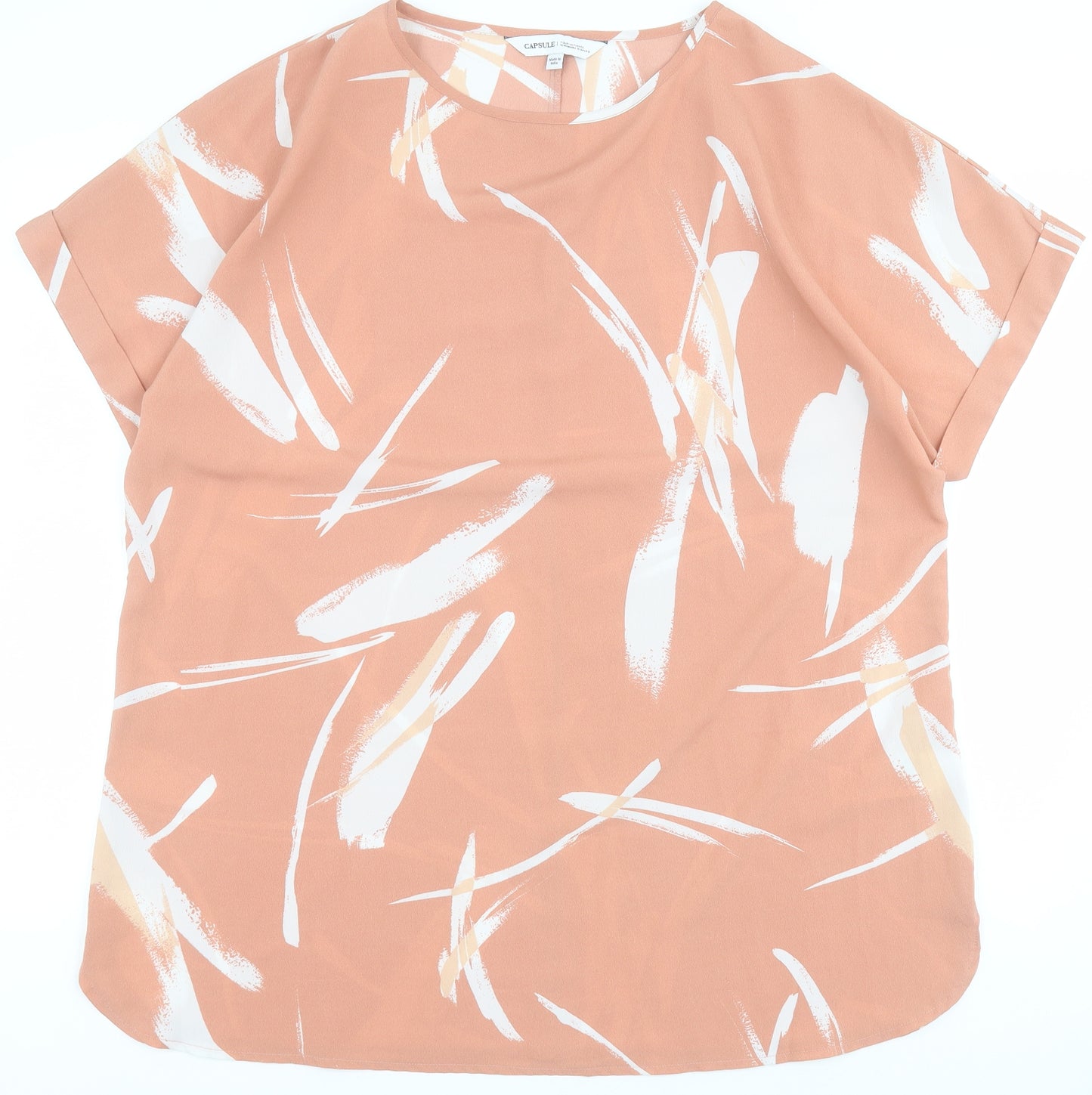 Capsule Womens Pink  Polyester Basic Blouse Size 18 Round Neck