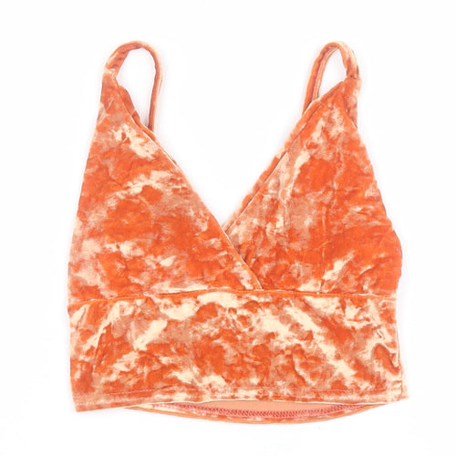 PRETTYLITTLETHING Womens Orange  Polyester Cropped Tank Size 6 Sweetheart