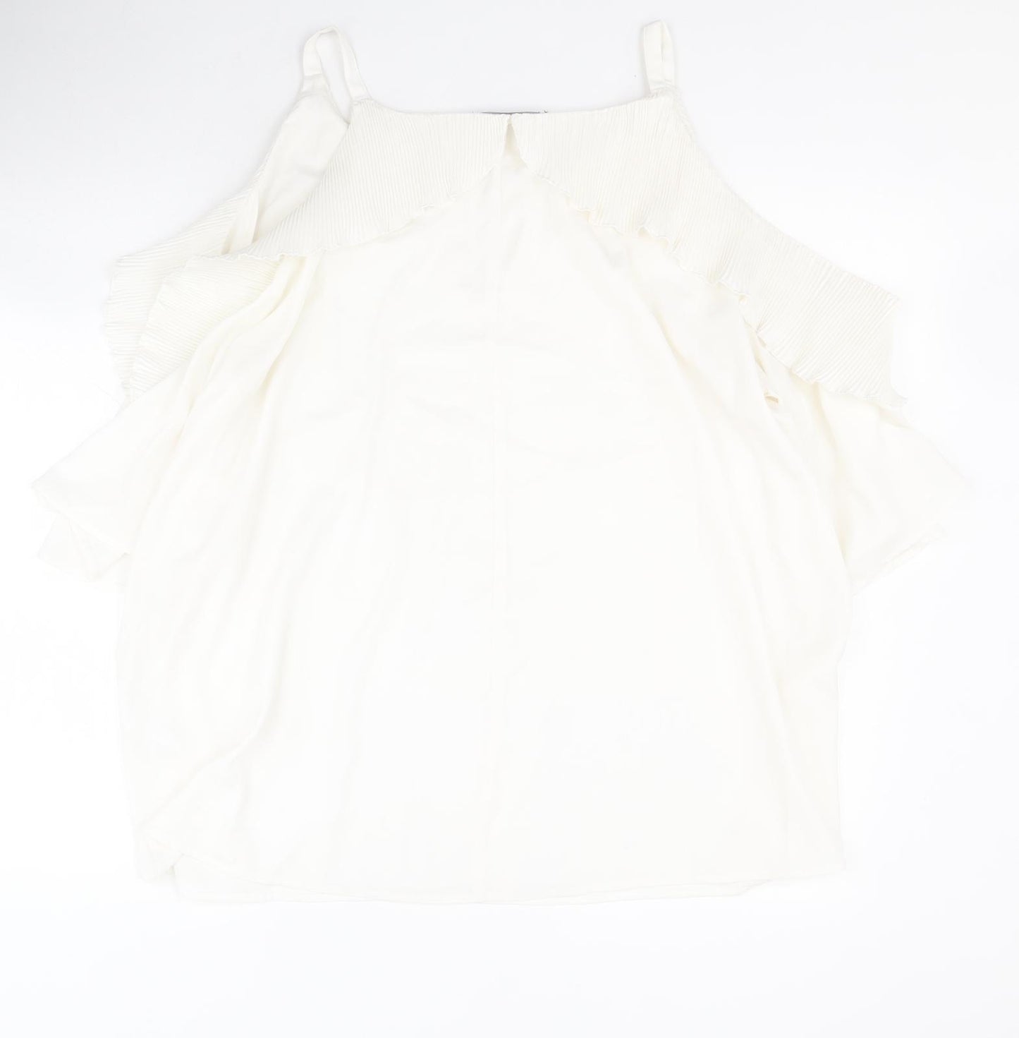 KOKO Womens White  Polyester Basic Blouse Size 22 Round Neck