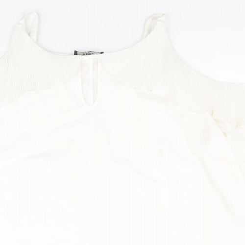 KOKO Womens White  Polyester Basic Blouse Size 22 Round Neck