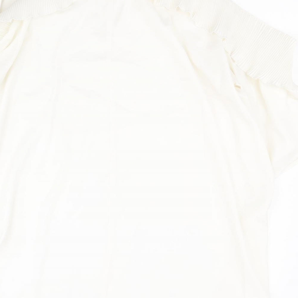 KOKO Womens White  Polyester Basic Blouse Size 22 Round Neck