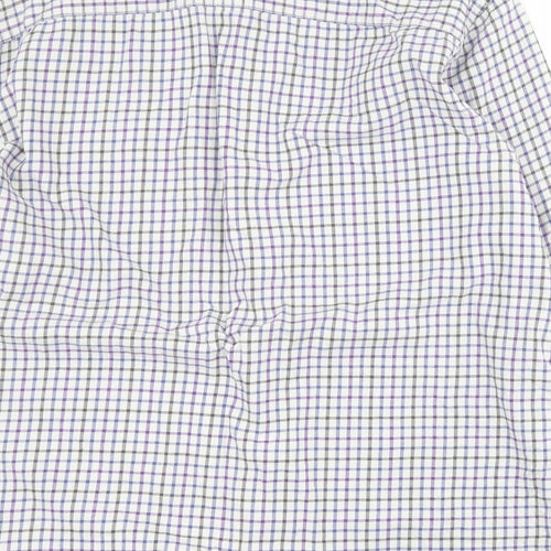 Headland Premium Mens Blue Check Cotton  Button-Up Size L Collared Button