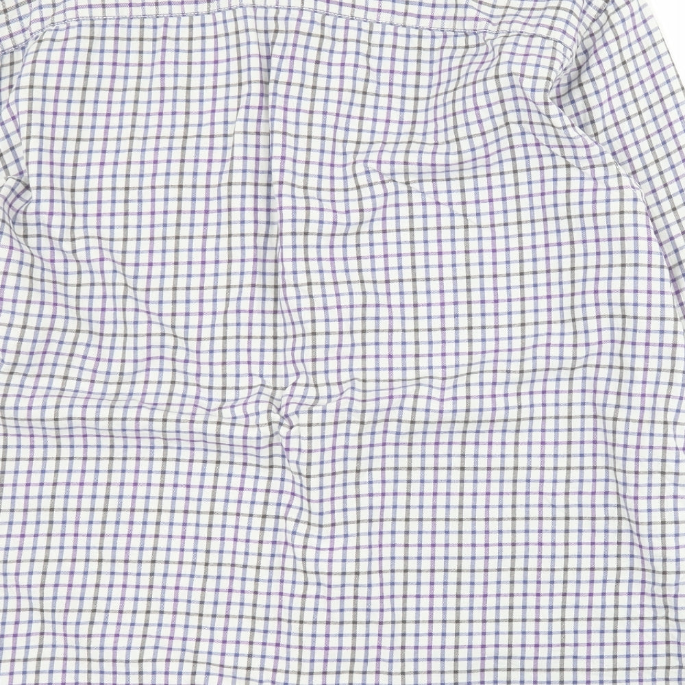 Headland Premium Mens Blue Check Cotton  Button-Up Size L Collared Button