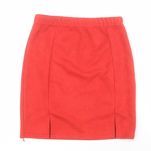 PRETTYLITTLETHING Womens Red  Polyester Mini Skirt Size 6