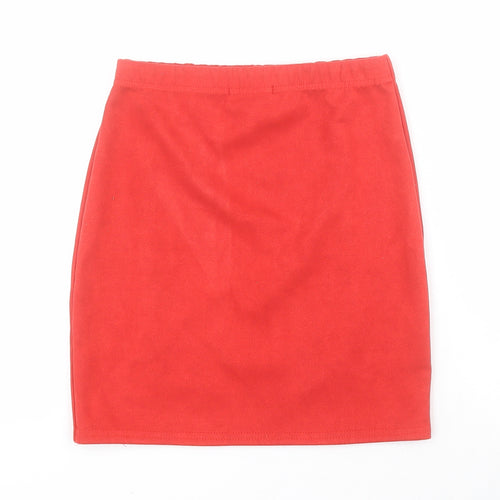 PRETTYLITTLETHING Womens Red  Polyester Mini Skirt Size 6