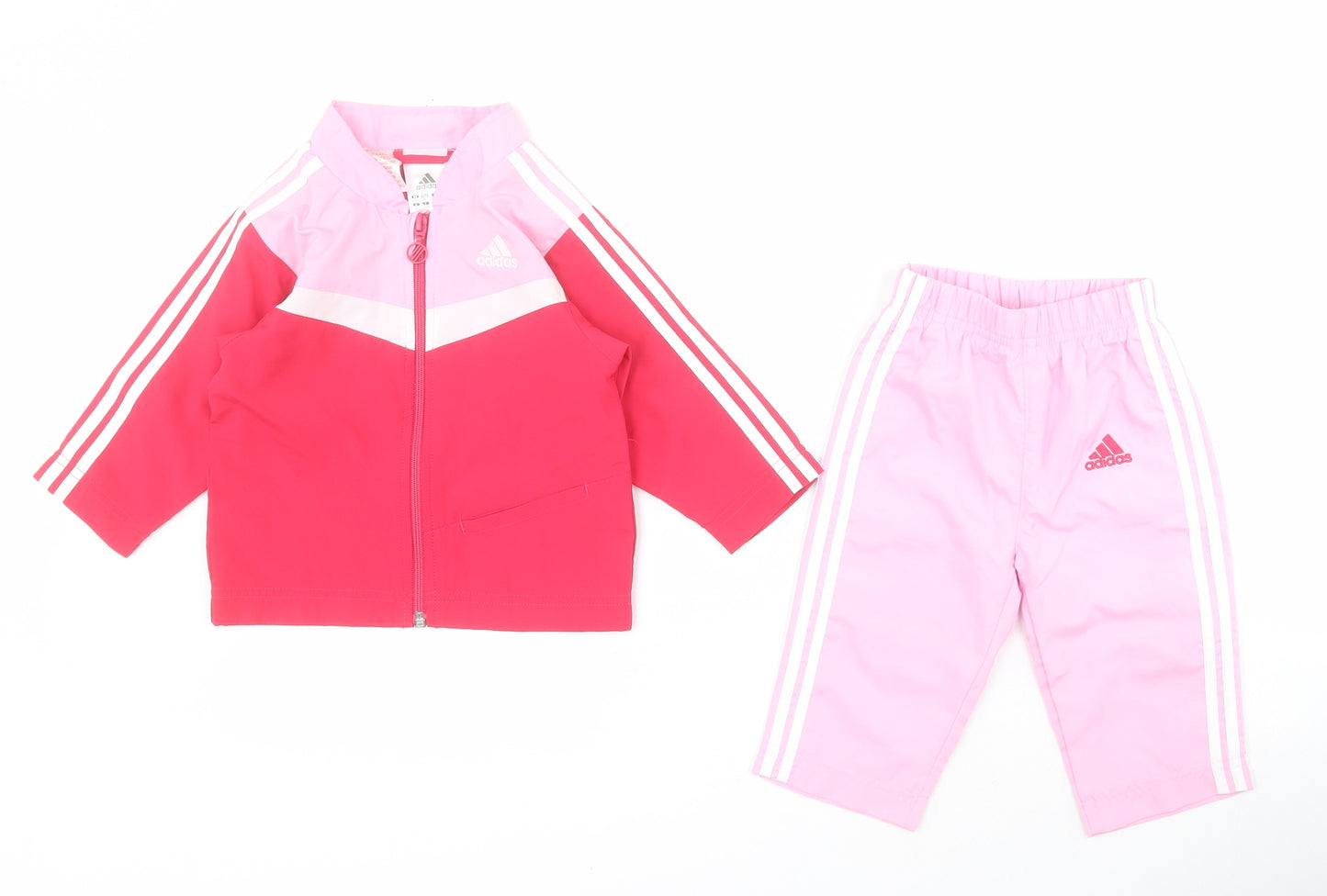 adidas Baby Pink Colourblock Polyester Dress Set Outfit/Set Size 3-6 Months  Zip