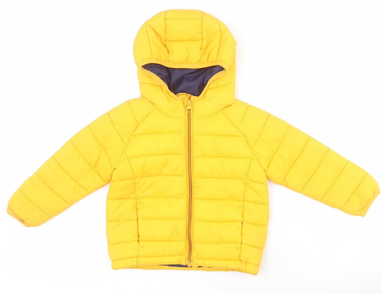 Primark Baby Yellow   Puffer Jacket Coat Size 12-18 Months   Zip