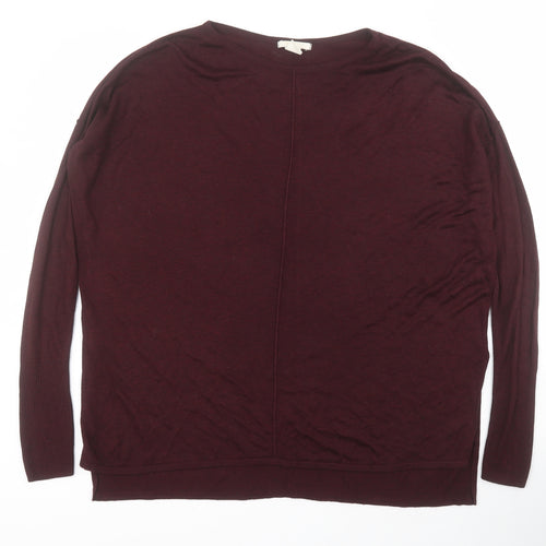 H&M Womens Red Round Neck  Acrylic Pullover Jumper Size XS