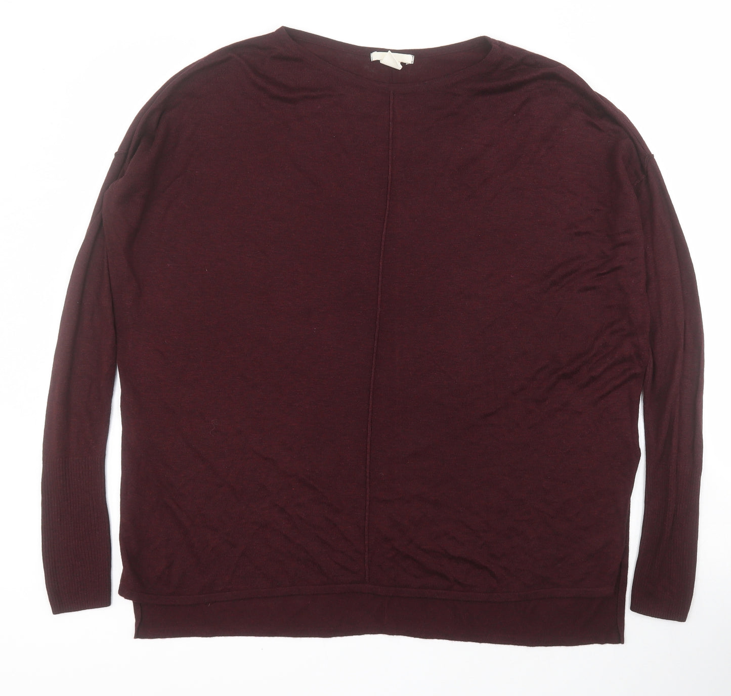 H&M Womens Red Round Neck  Acrylic Pullover Jumper Size XS