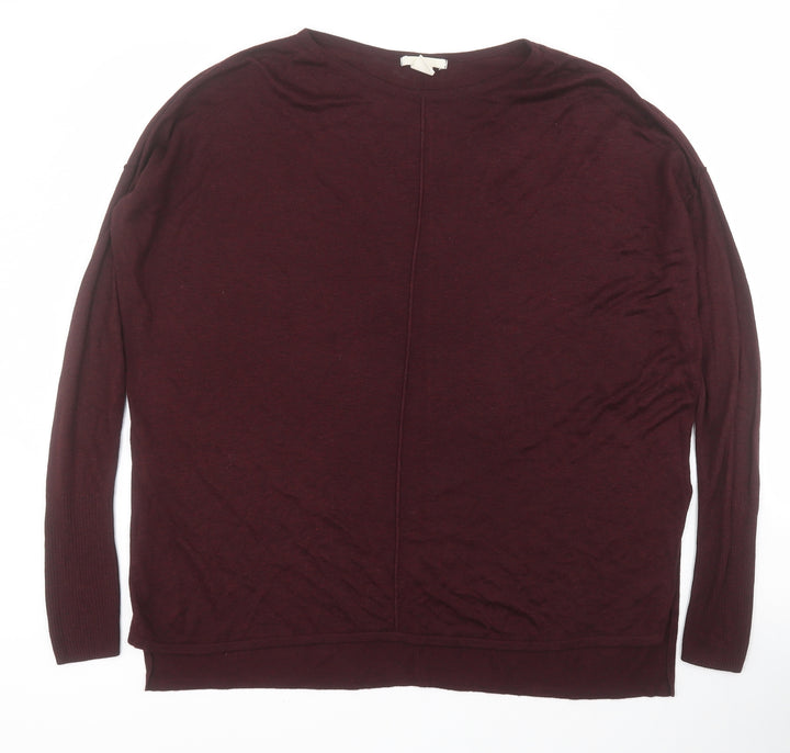 H&M Womens Red Round Neck  Acrylic Pullover Jumper Size XS