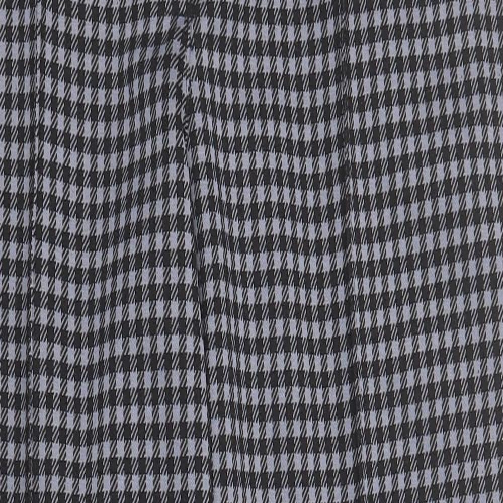 Marks and Spencer Womens Blue Check Polyester Capri Trousers Size 14 L24 in Regular