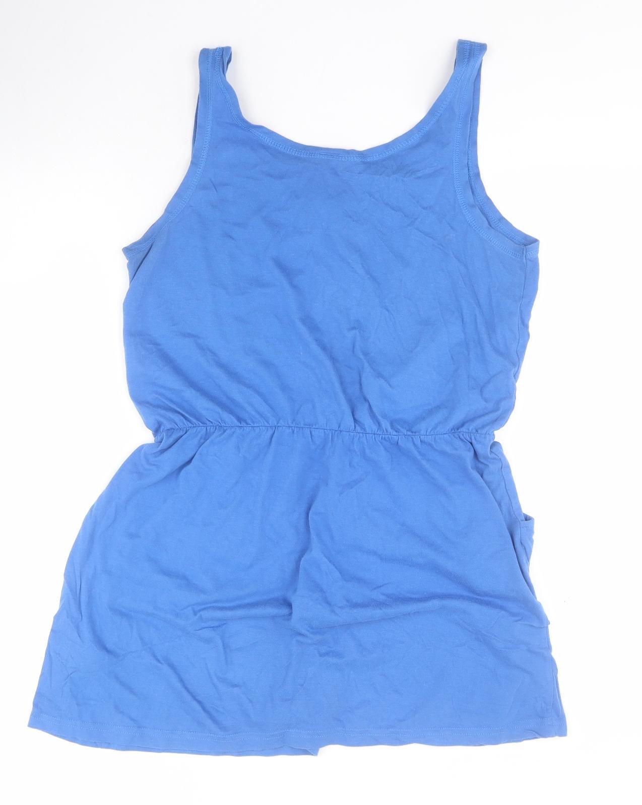 NEXT Womens Blue  Cotton Tank Dress  Size 10  Round Neck Pullover