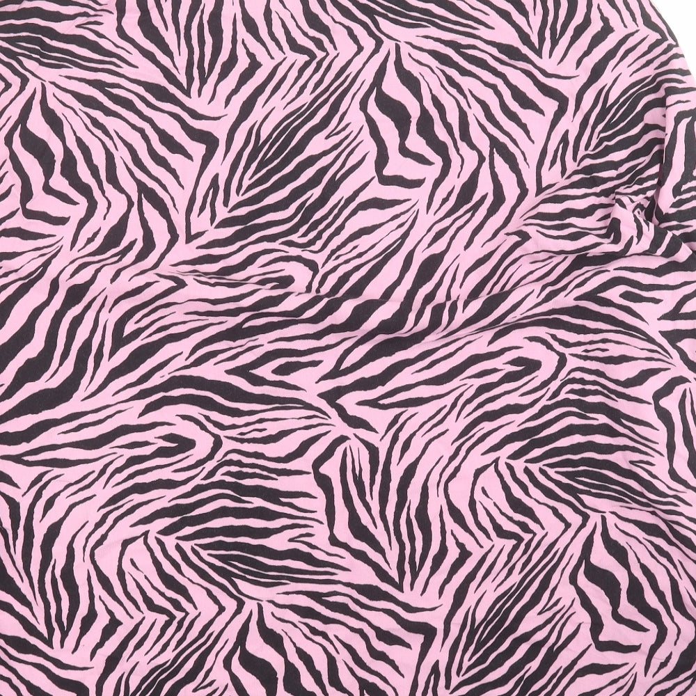 George Womens Pink Animal Print Viscose Basic Button-Up Size 20 Collared