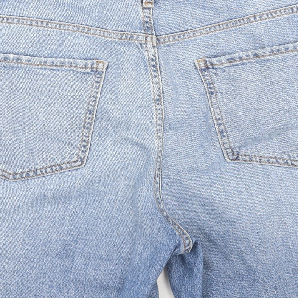 New Look Womens Blue  Cotton Boyfriend Shorts Size 16 L6 in Regular Zip
