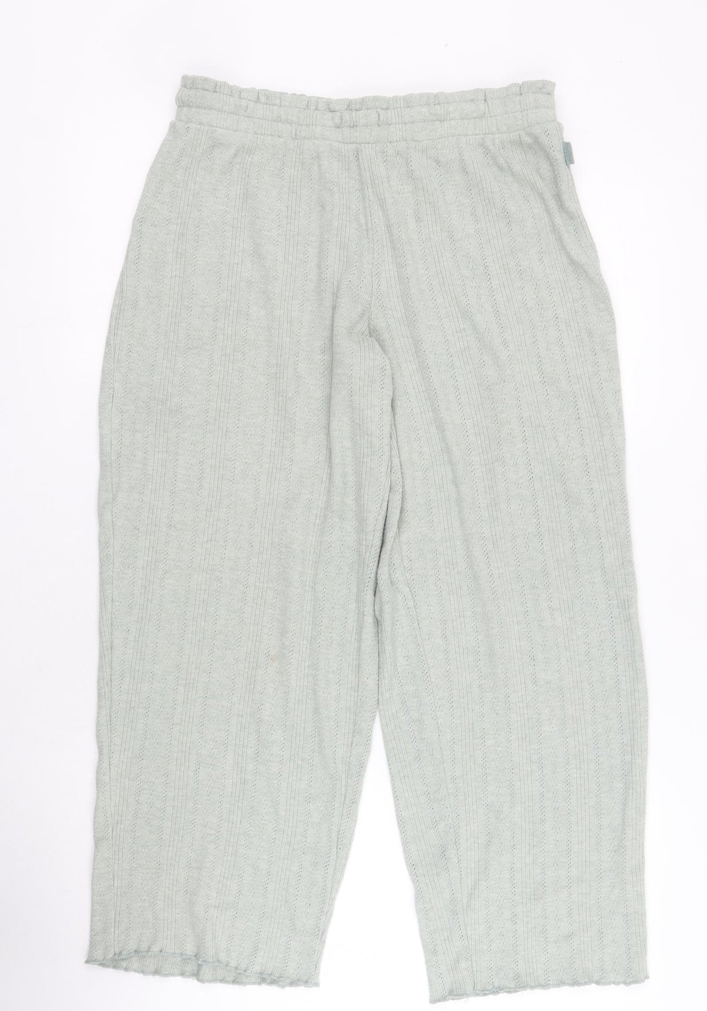 Primark Womens Green Solid Viscose Capri Lounge Pants Size 10