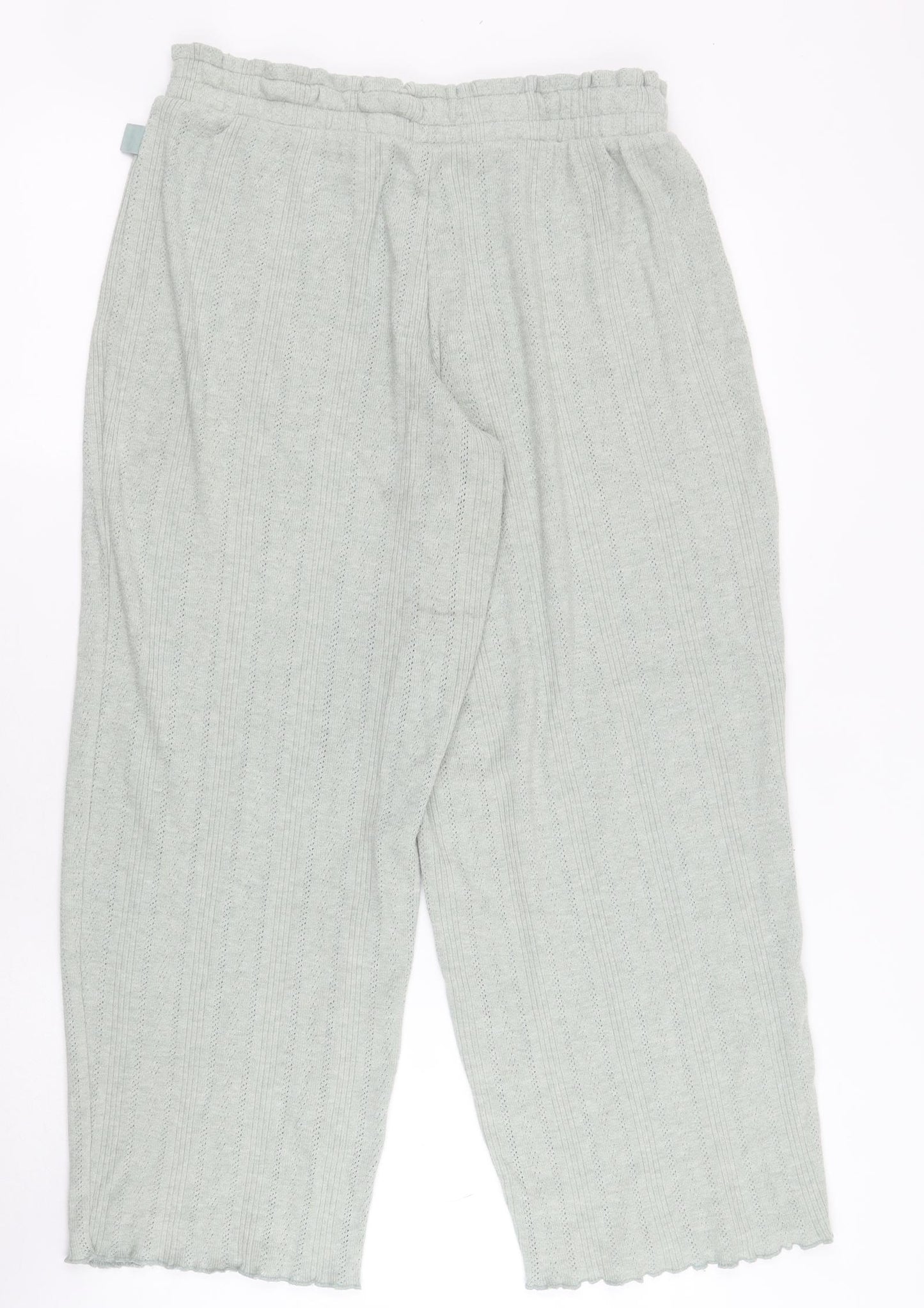 Primark Womens Green Solid Viscose Capri Lounge Pants Size 10