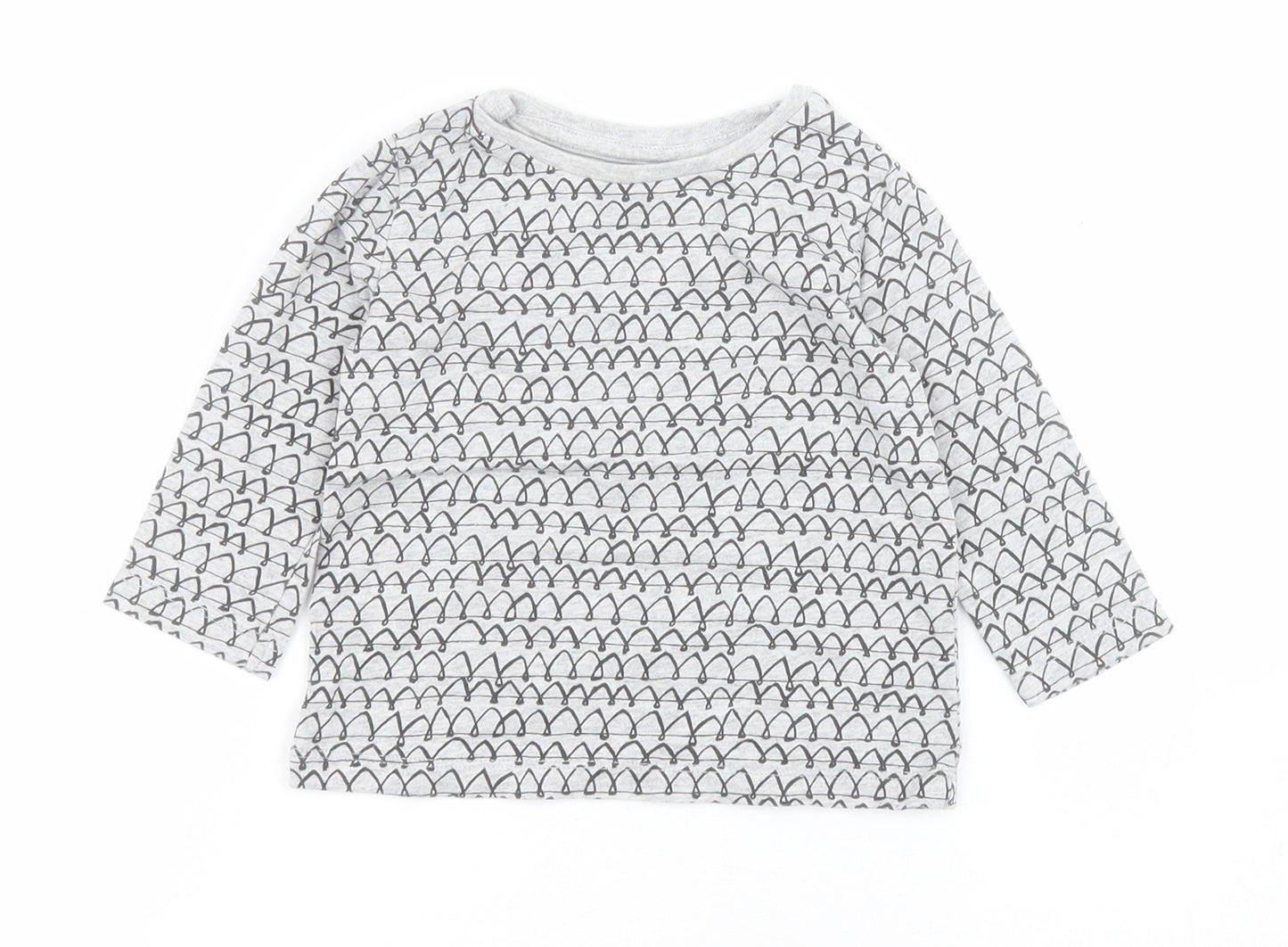 NEXT Baby Grey  100% Cotton Pullover Polo Size 3-6 Months Round Neck Pullover