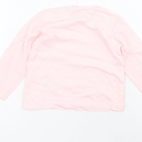 Bluezoo Baby Pink Polka Dot Cotton Basic T-Shirt Size 3-6 Months Round Neck Snap