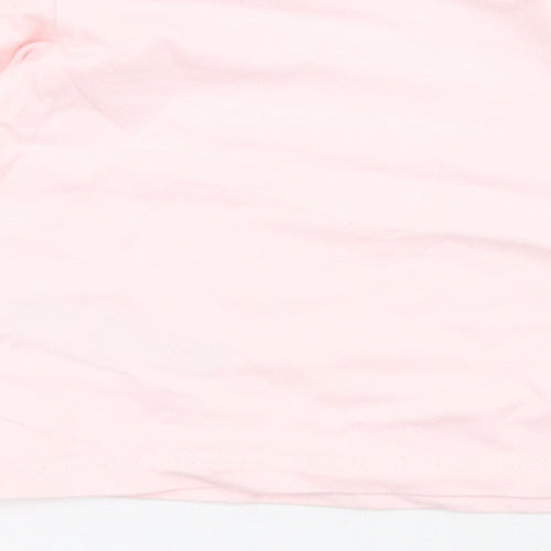 Bluezoo Baby Pink Polka Dot Cotton Basic T-Shirt Size 3-6 Months Round Neck Snap