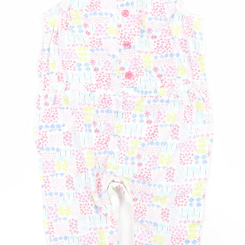 F&F Baby White Floral Cotton Coverall One-Piece Size 3-6 Months  Snap