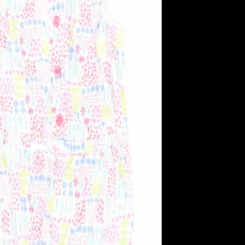 F&F Baby White Floral Cotton Coverall One-Piece Size 3-6 Months  Snap