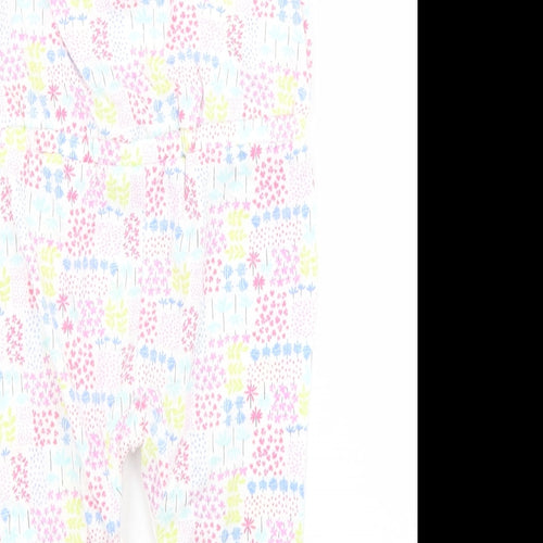 F&F Baby White Floral Cotton Coverall One-Piece Size 3-6 Months  Snap