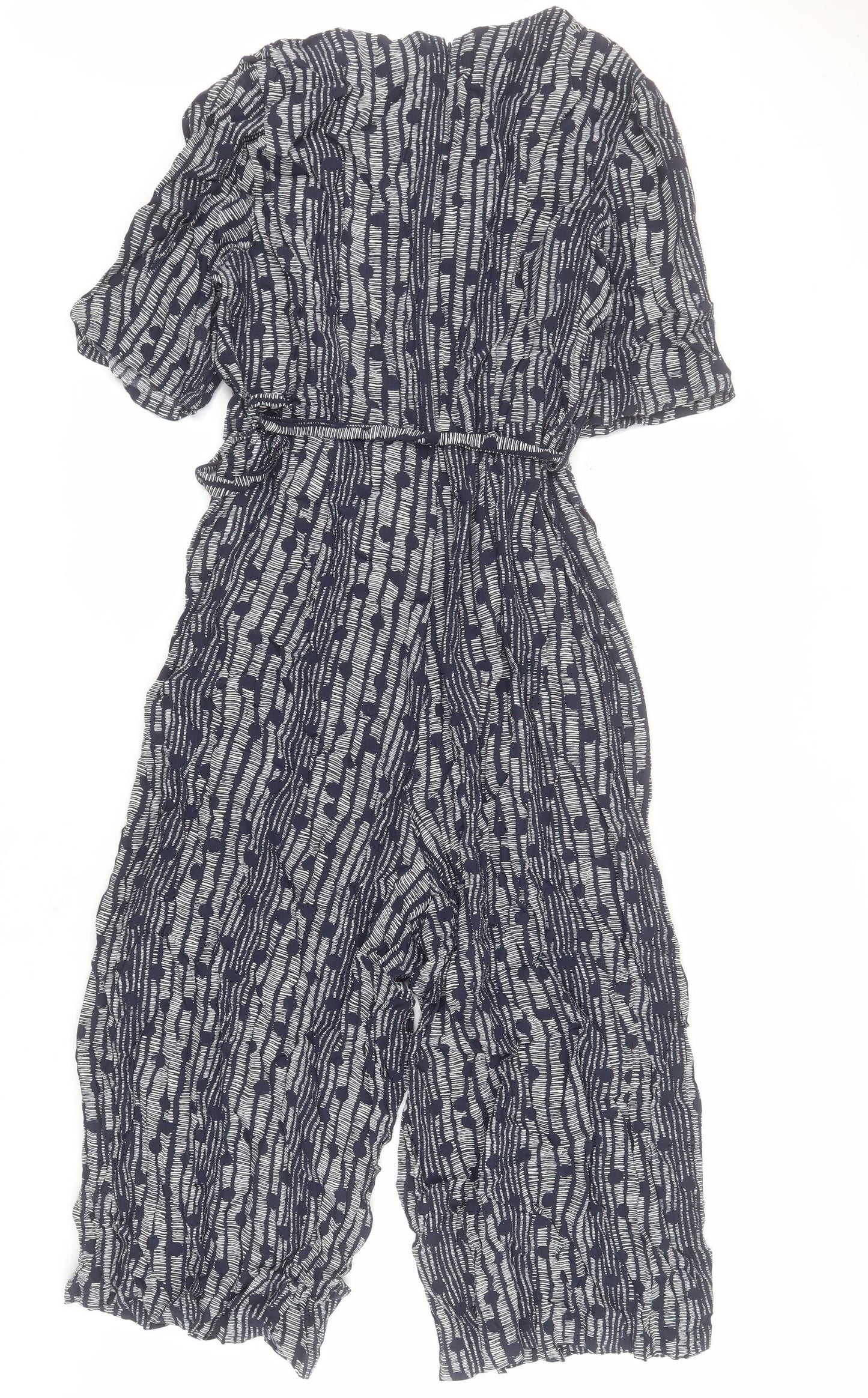 Monsoon Womens Blue  Viscose Jumpsuit One-Piece Size 18  Zip