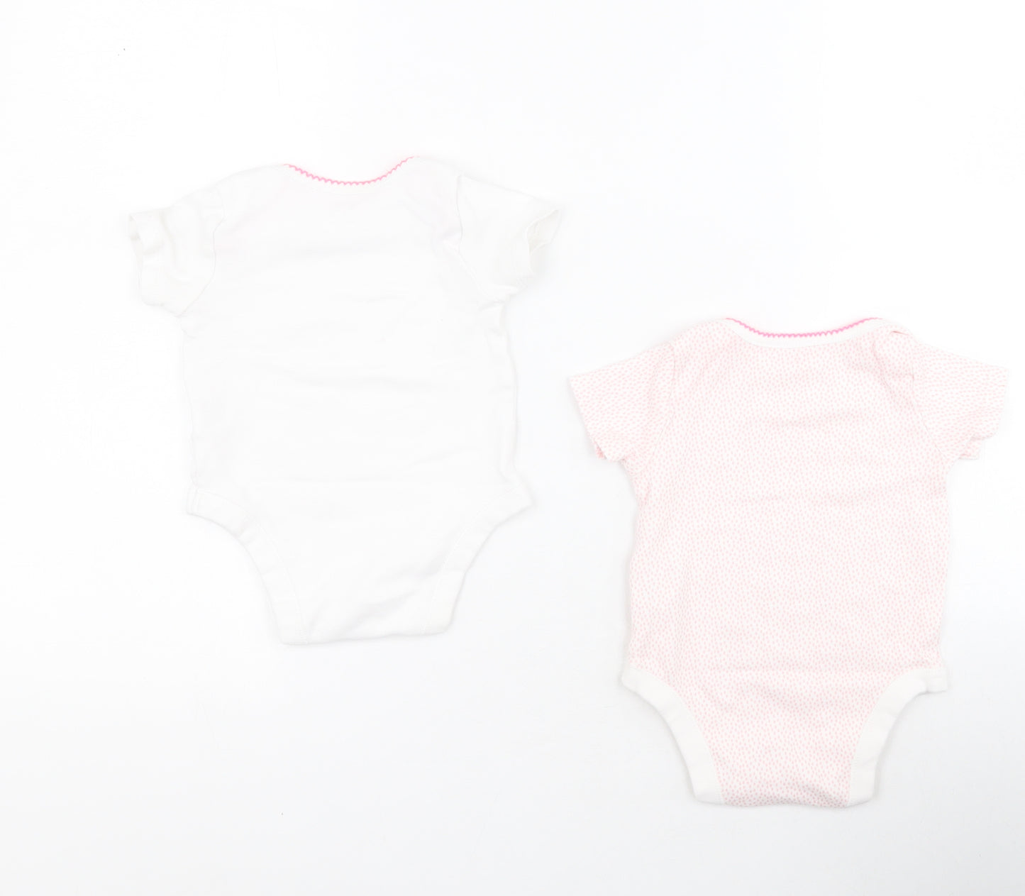 F&F Baby Pink Polka Dot 100% Cotton Babygrow One-Piece Size 3-6 Months  Snap