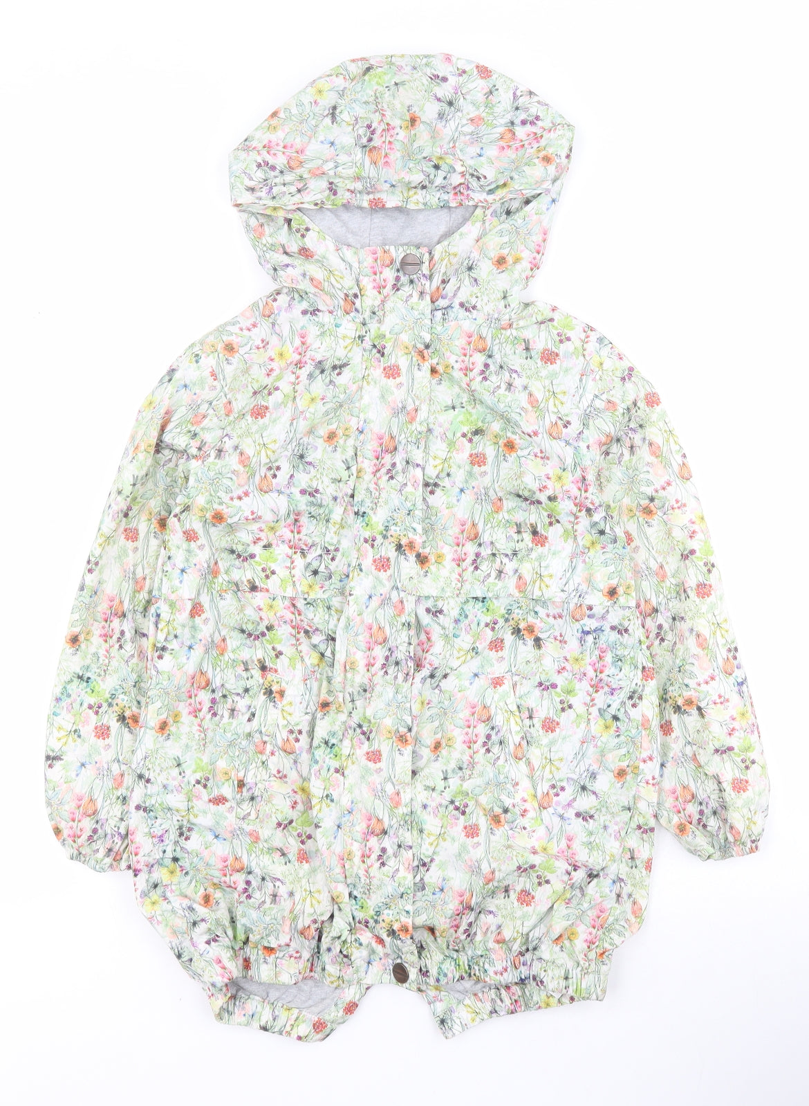 NEXT Girls Multicoloured Floral  Rain Coat Coat Size 6 Years  Zip