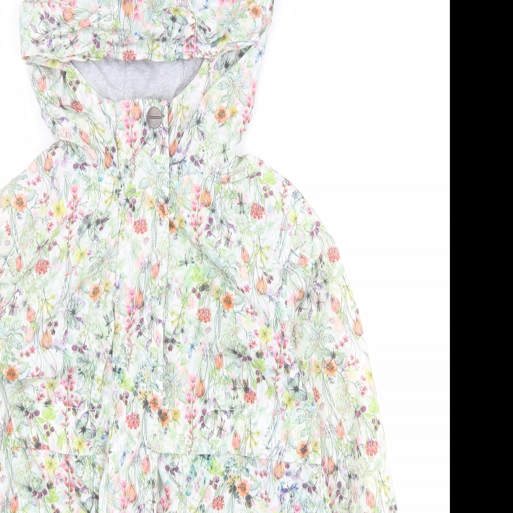 NEXT Girls Multicoloured Floral  Rain Coat Coat Size 6 Years  Zip