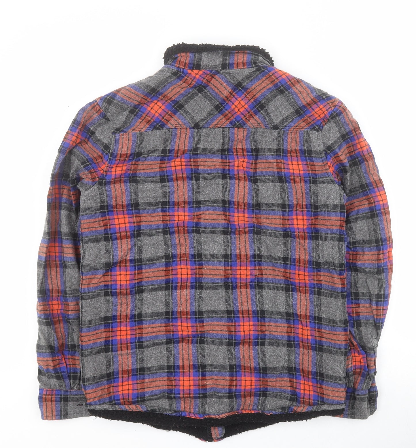 Marks and Spencer Boys Orange Check  Jacket  Size 12-13 Years  Zip